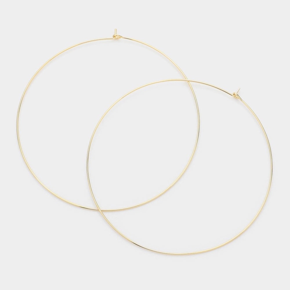 Secret Box _ Hoops 14K Gold Dipped 3 Inches Long (B)